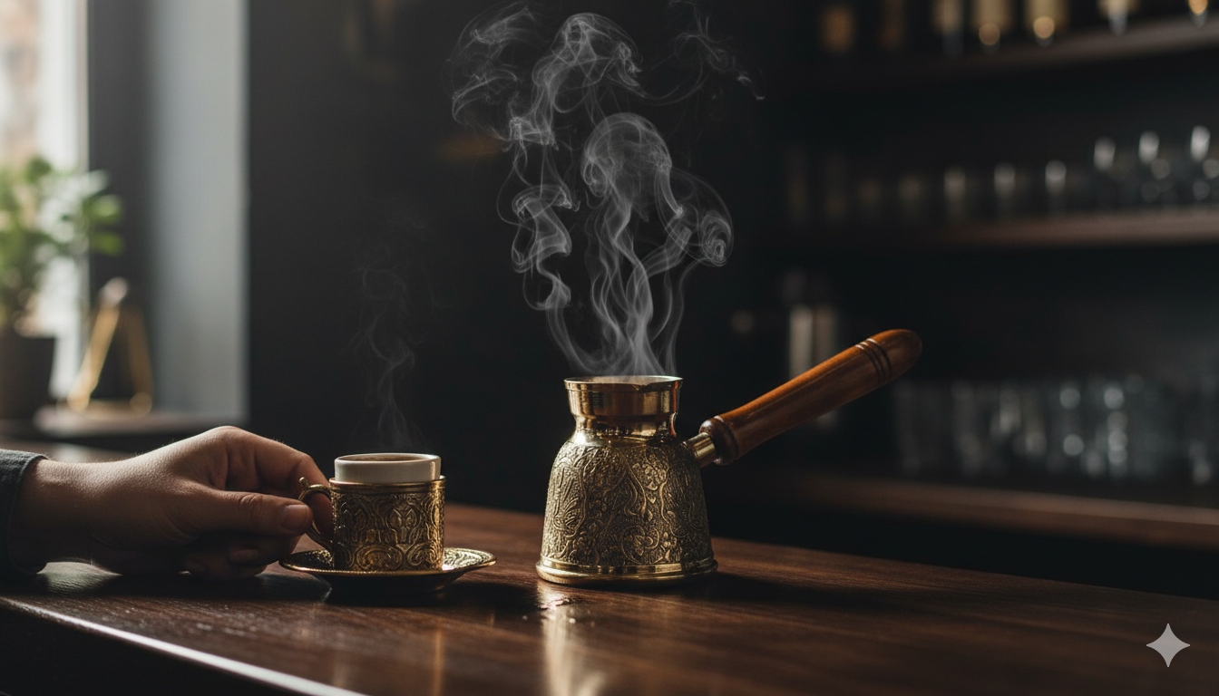 Brass Coffee Pot - Traditional Style Brass product view 2 - Viviana London artisan collection